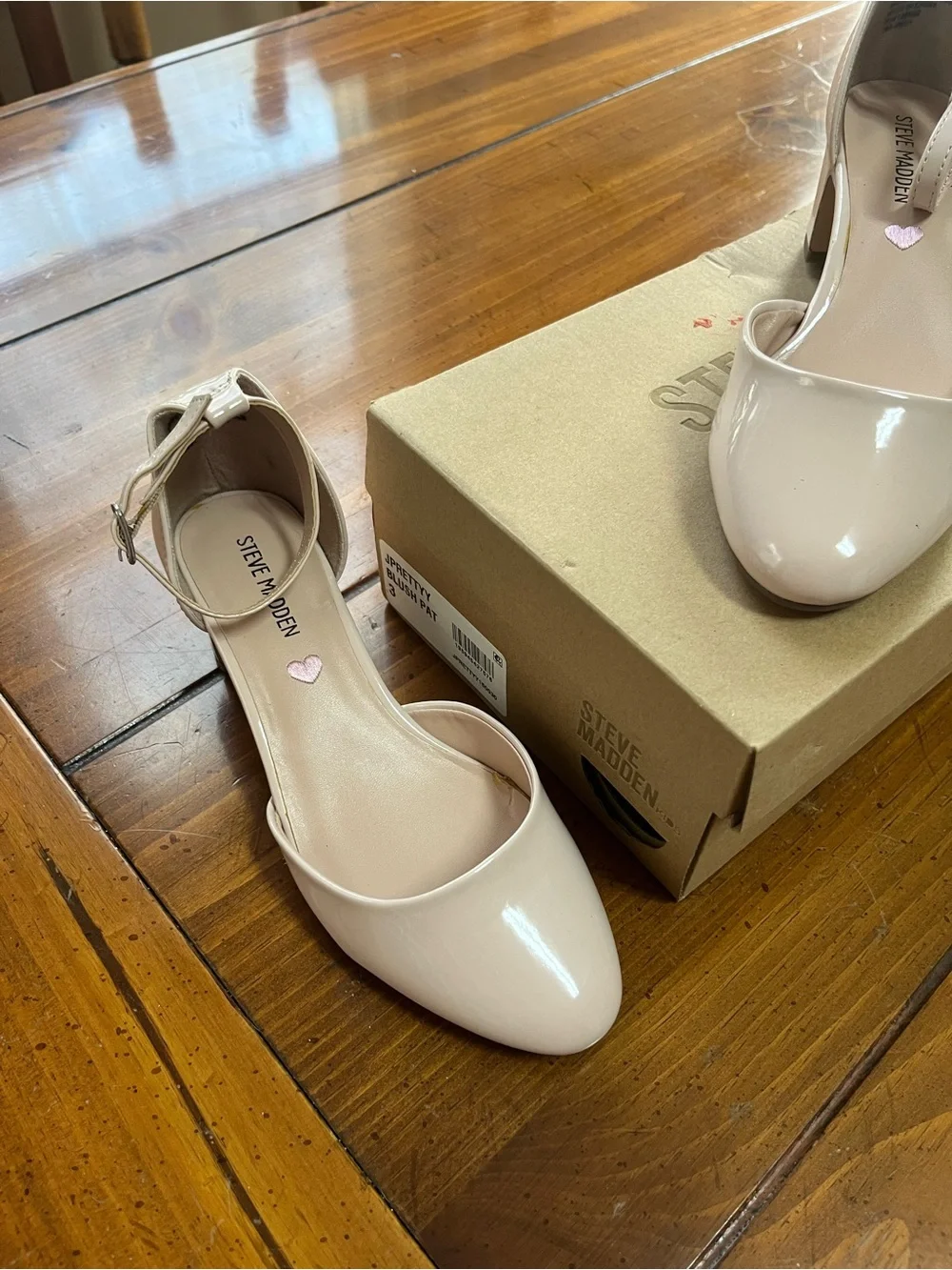 Steve Madden Kids Cream Patent Ankle-Strap Dress Heels